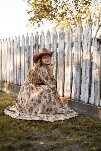 Tuscan Petals Maxi Dress