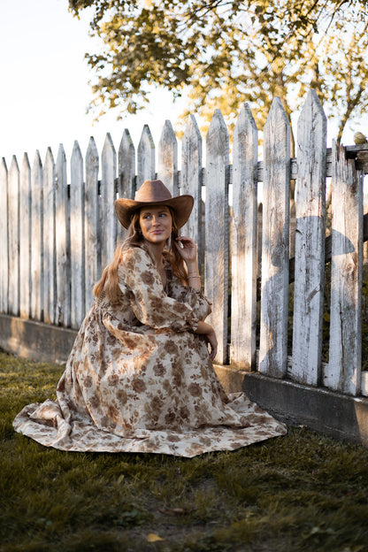 Tuscan Petals Maxi Dress