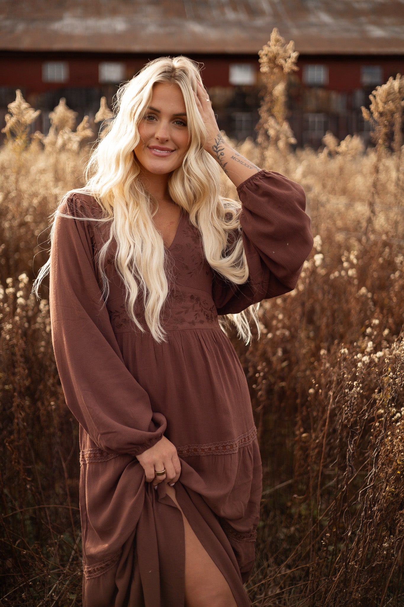 Hazelnut Prairie Maxi Dress