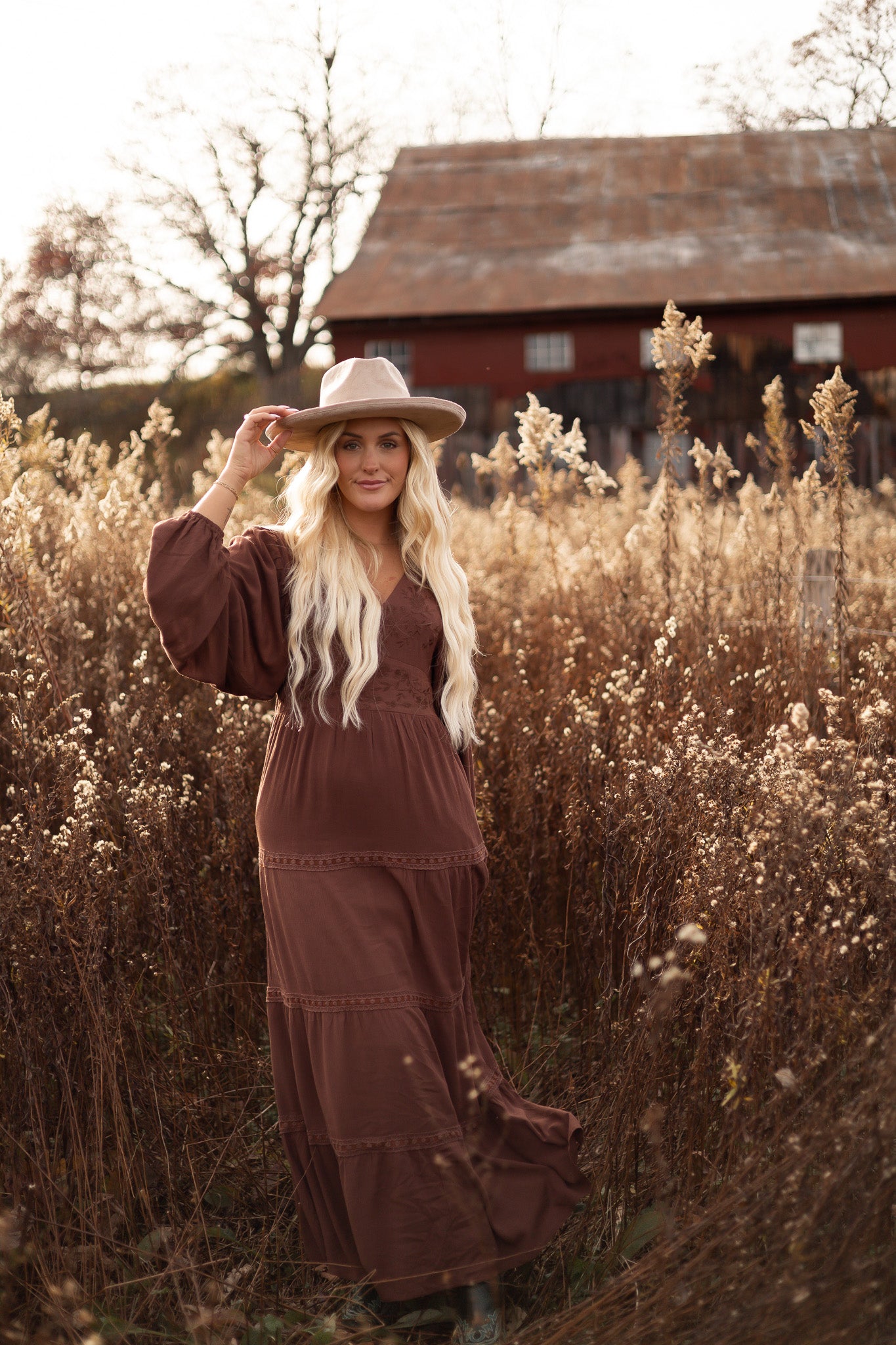 Hazelnut Prairie Maxi Dress