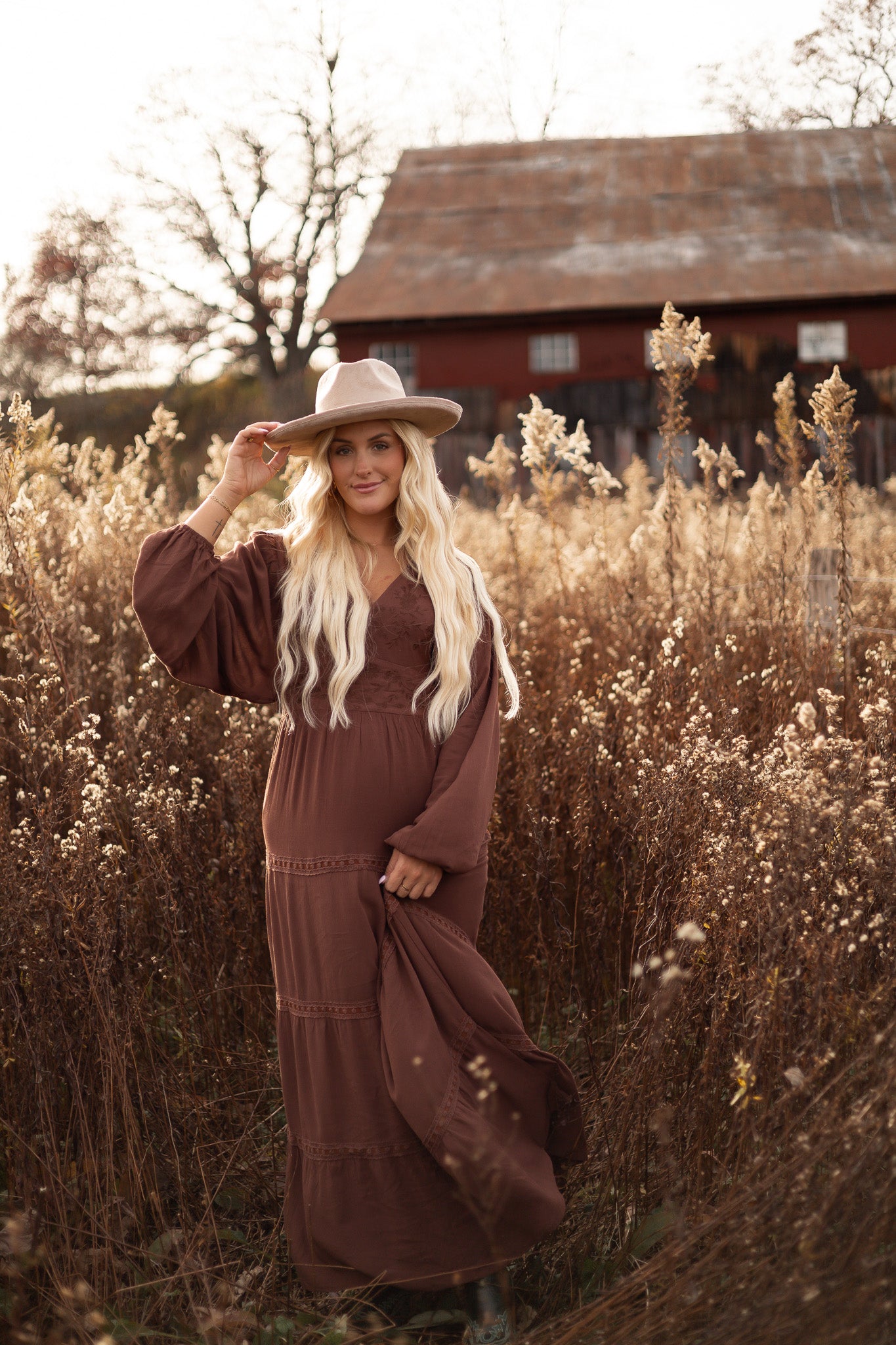 Hazelnut Prairie Maxi Dress