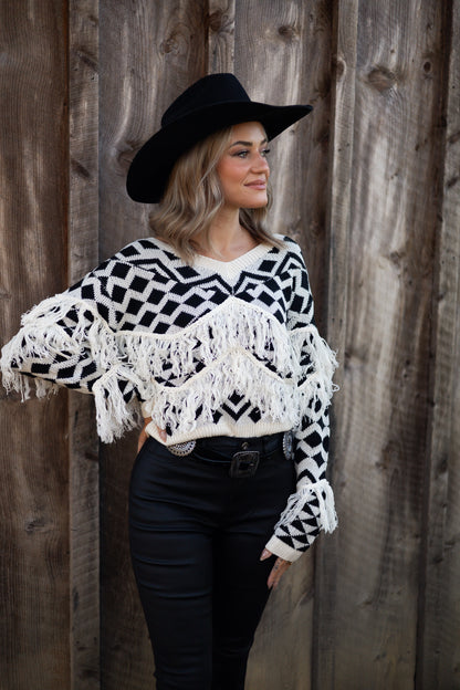 Snowdrift Fringe Sweater