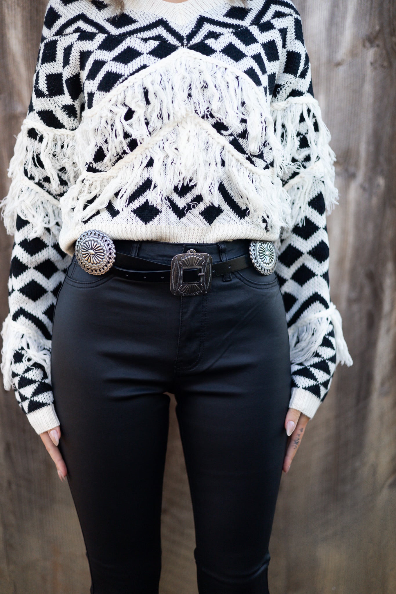 Black/Silver Concho Belt