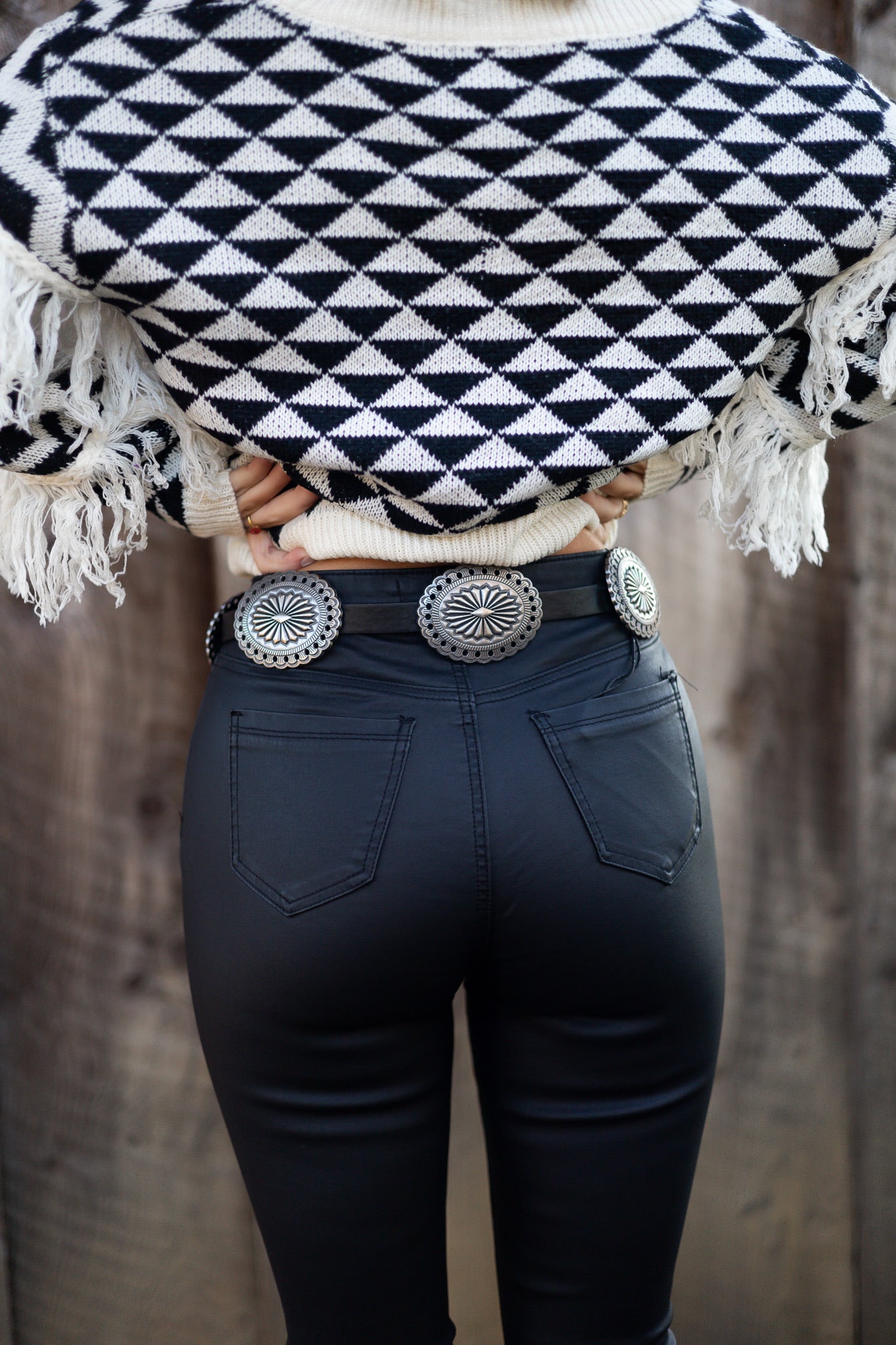 Black/Silver Concho Belt