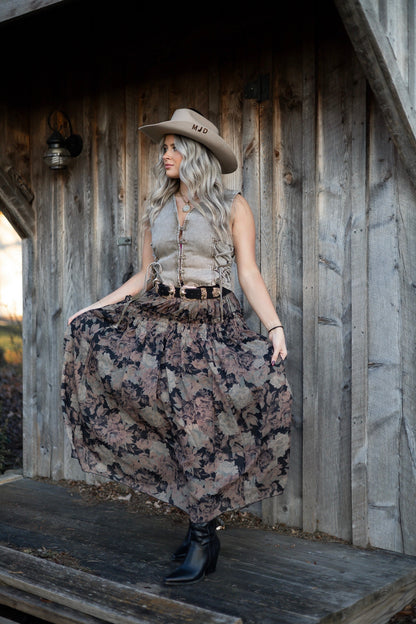 Homestead Harvest Maxi Skirt - Black