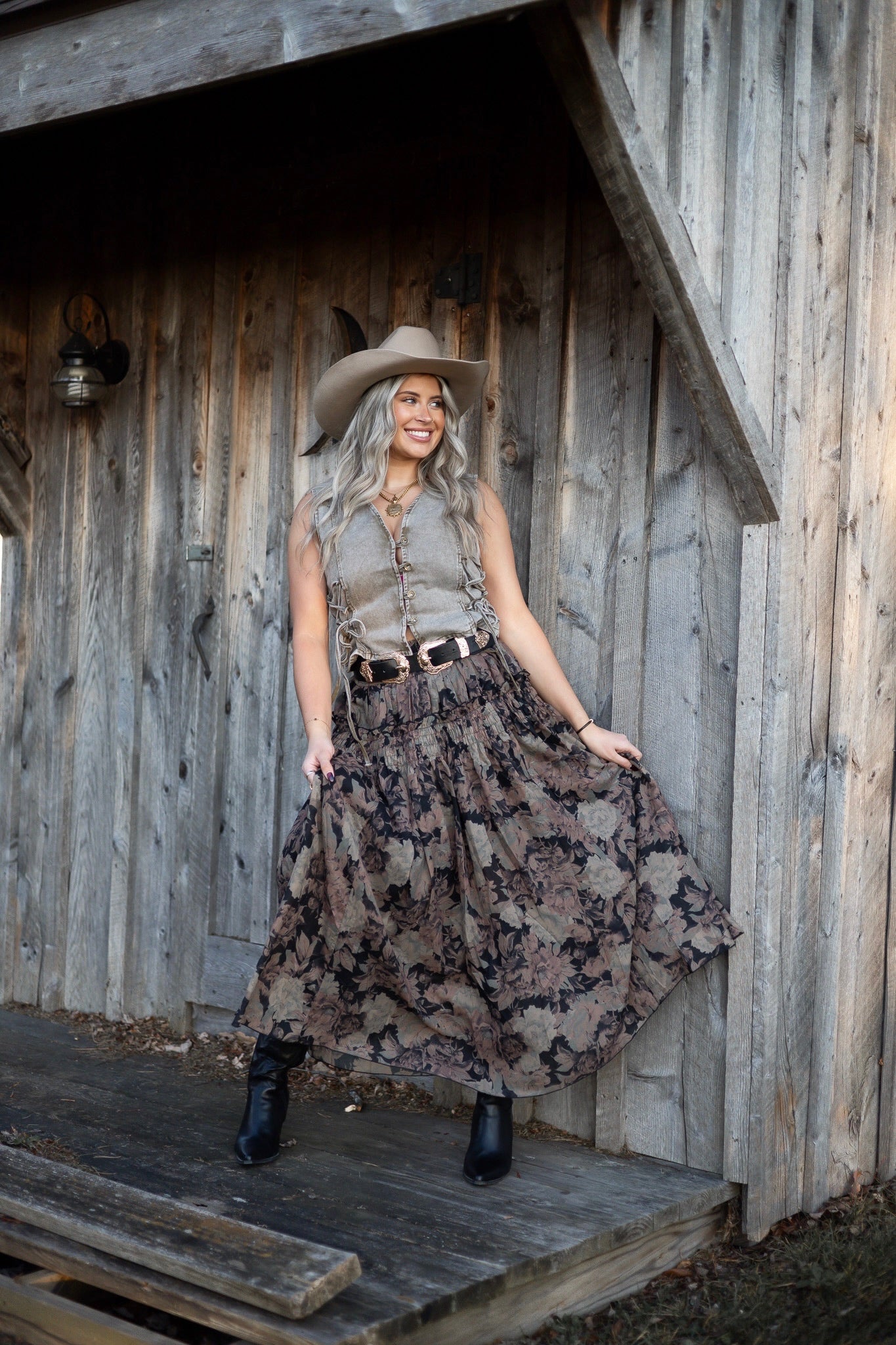 Homestead Harvest Maxi Skirt - Black