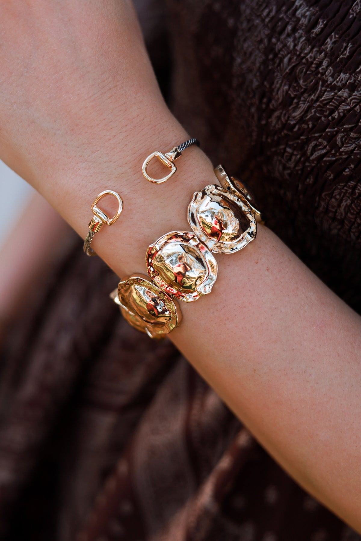 Hammered Bracelet - Gold