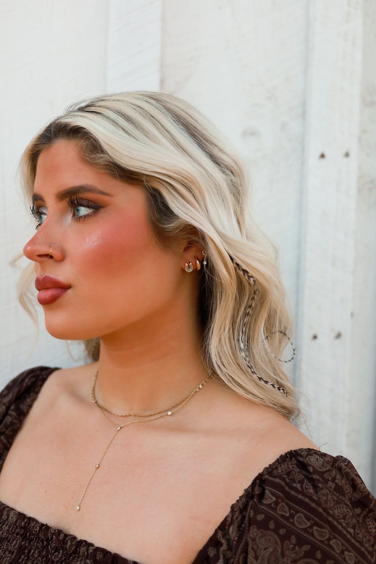 Turquoise Horse Shoe Stud Earrings