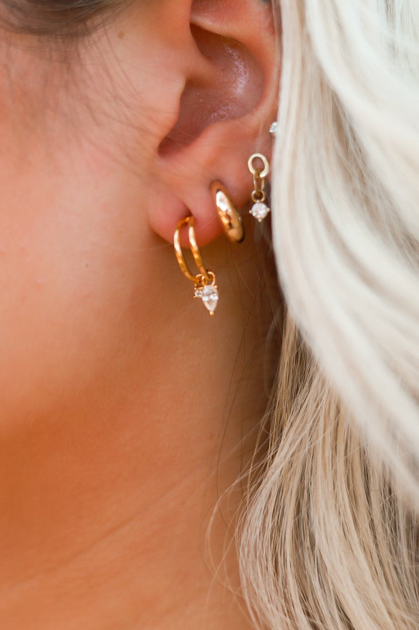 Double Hoop Earrings - Gold