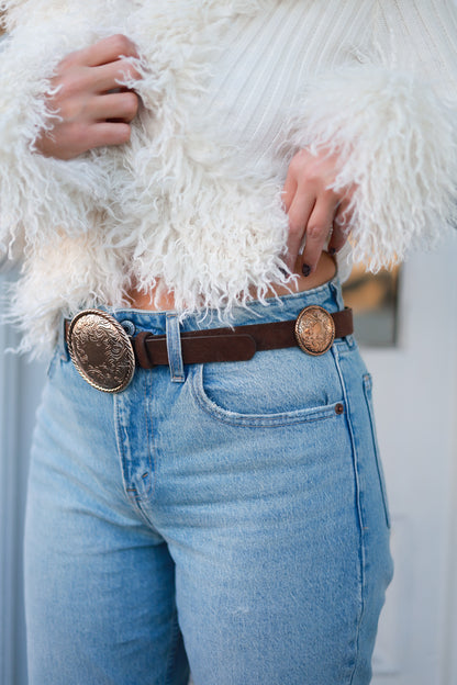 Western Disc Buckle Belt