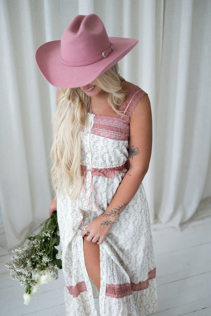 Country Lane Lace Trim Maxi Dress