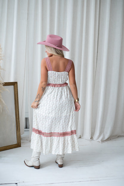 Country Lane Lace Trim Maxi Dress