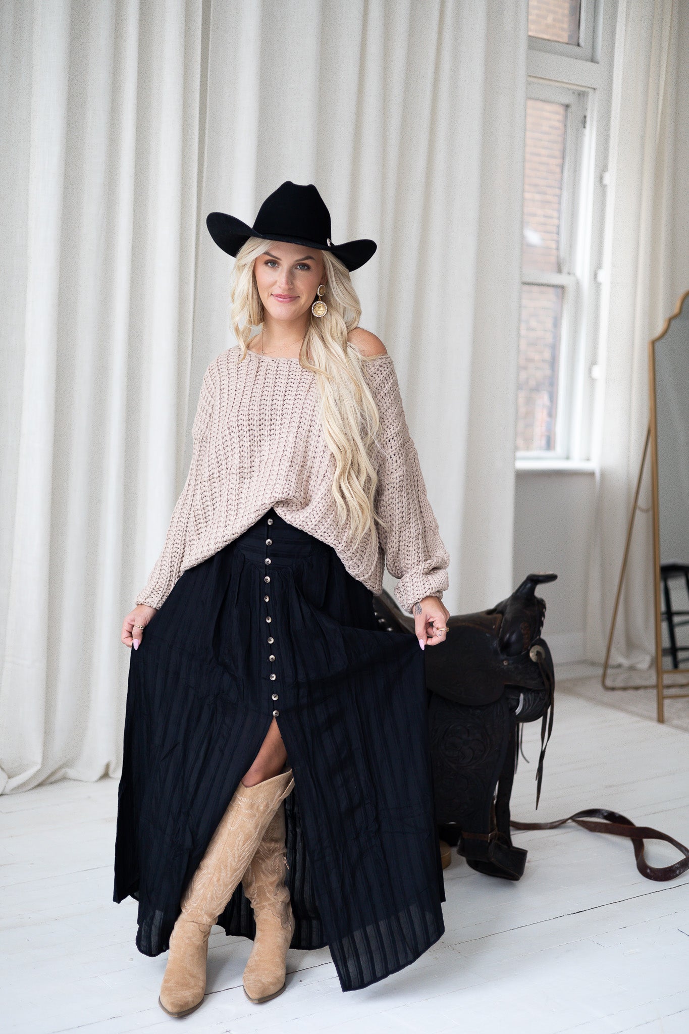 Gypsy Linen Maxi Skirt