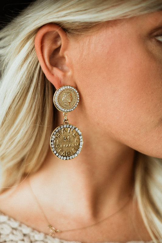 Vintage Double Coin Earrings