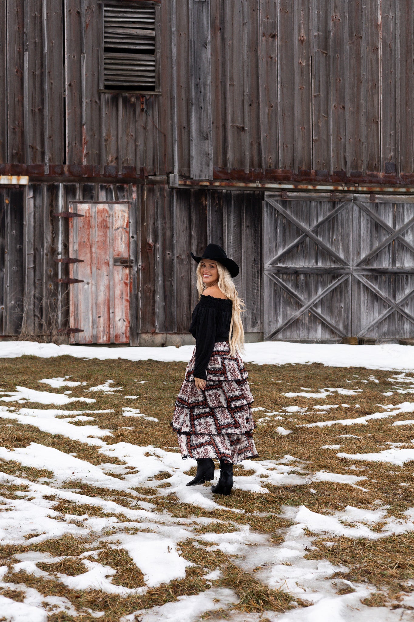 Rosewood Cottage Tiered Midi Skirt