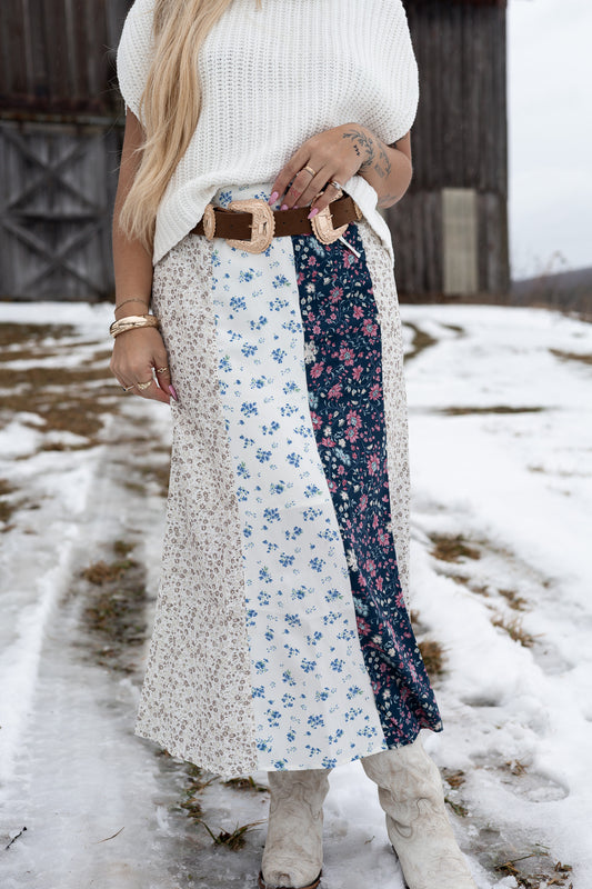 Blueberry Fields Patchwork Skirt