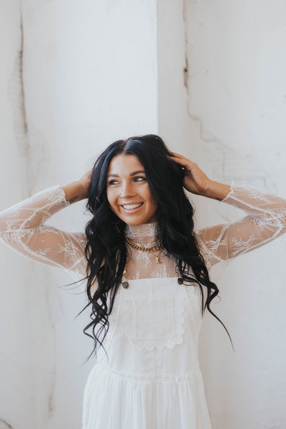 White Lace Layering Top