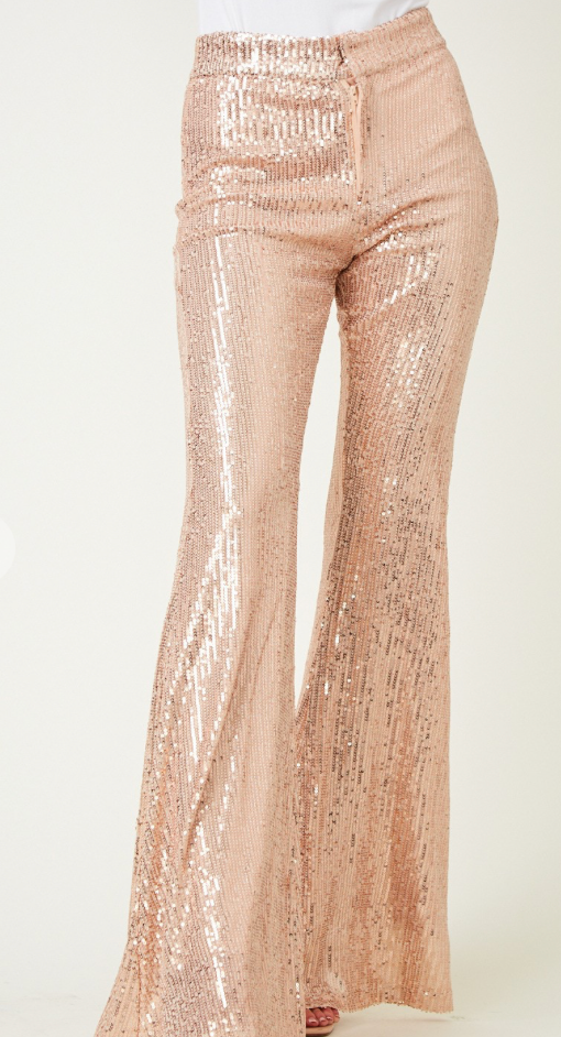 Rose Gold Sequin Flair Bottoms