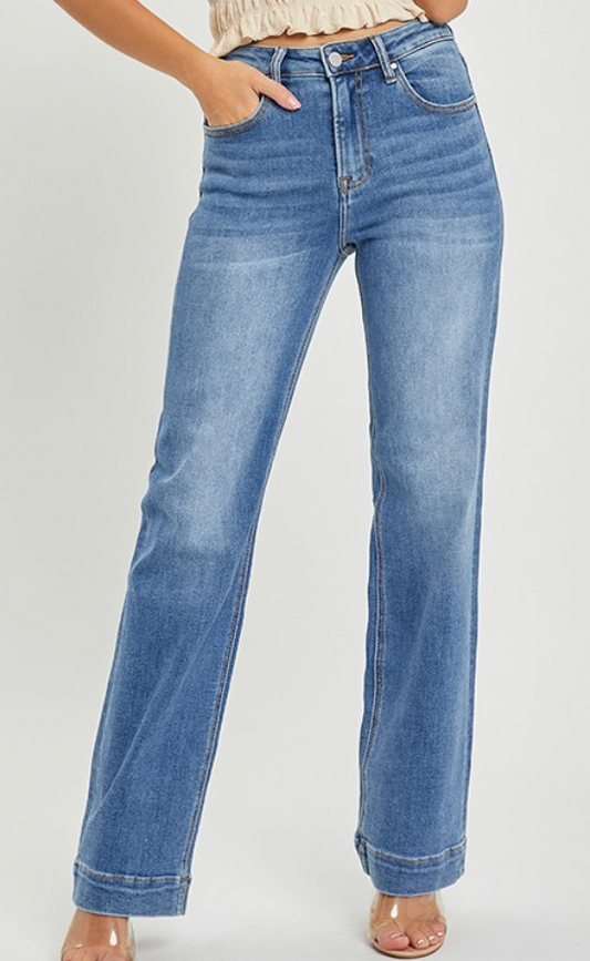 High Rise Straight Leg Denim - Medium