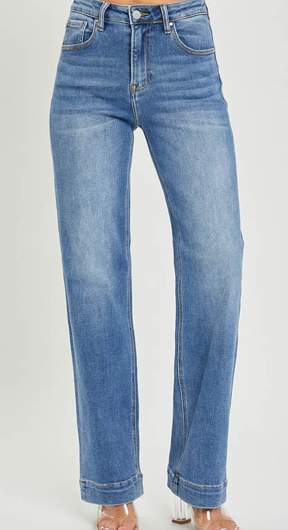 High Rise Straight Leg Denim - Medium