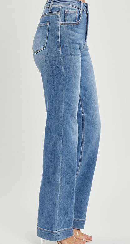 High Rise Straight Leg Denim - Medium