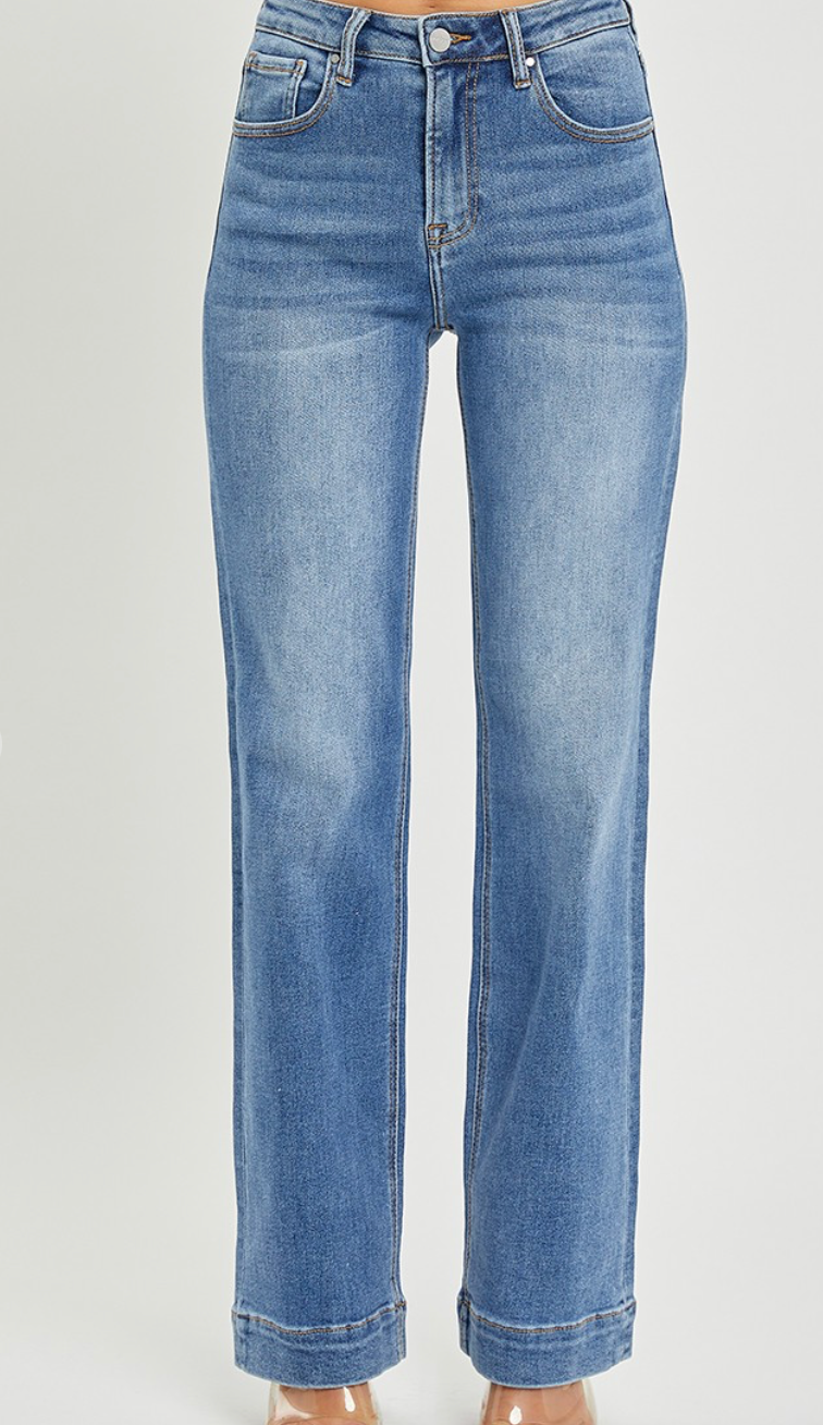 High Rise Straight Leg Denim - Medium