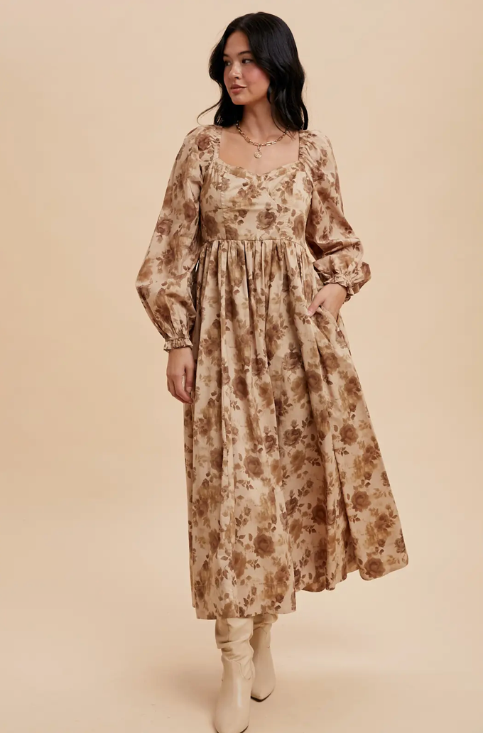 Tuscan Petals Maxi Dress