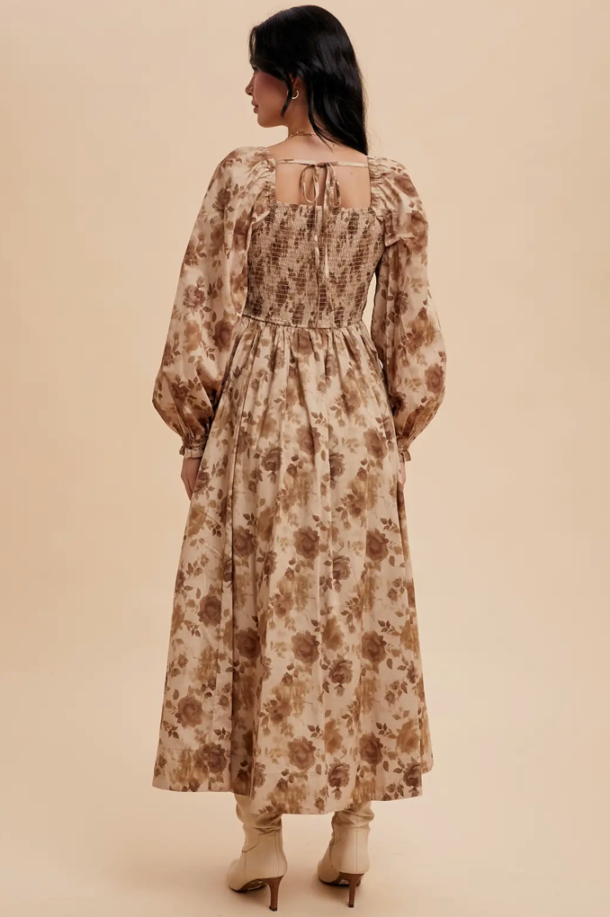 Tuscan Petals Maxi Dress