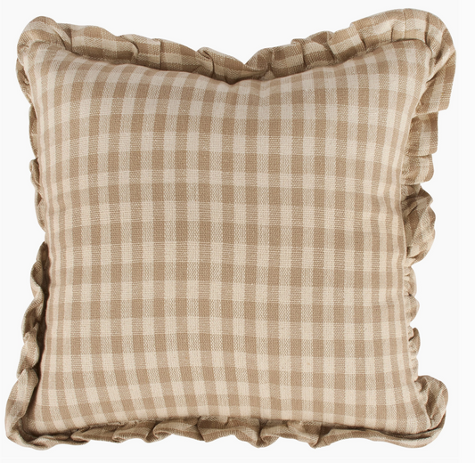 Tan Gingham Pillow
