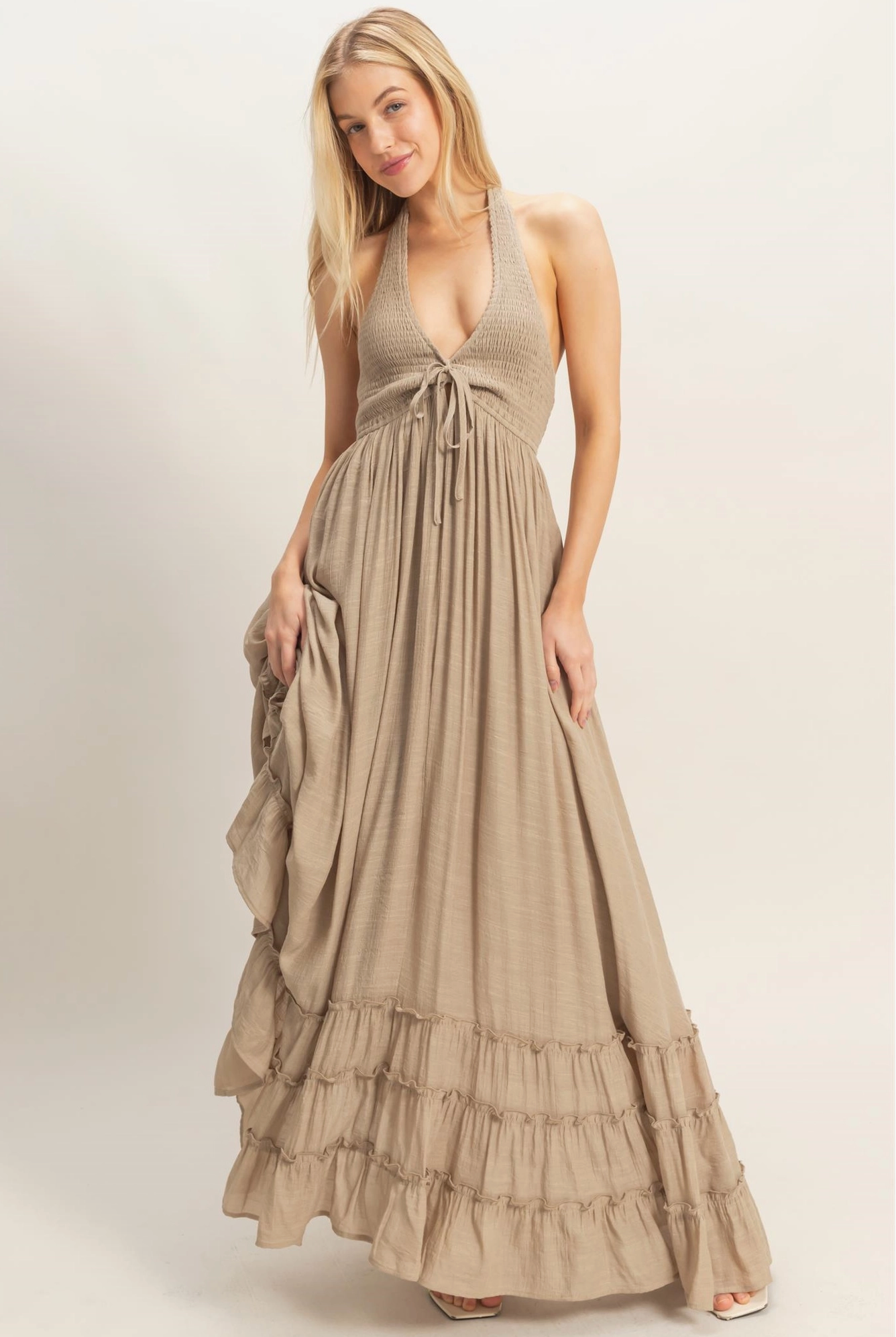 Coastal Haven Maxi Dress - Oatmilk