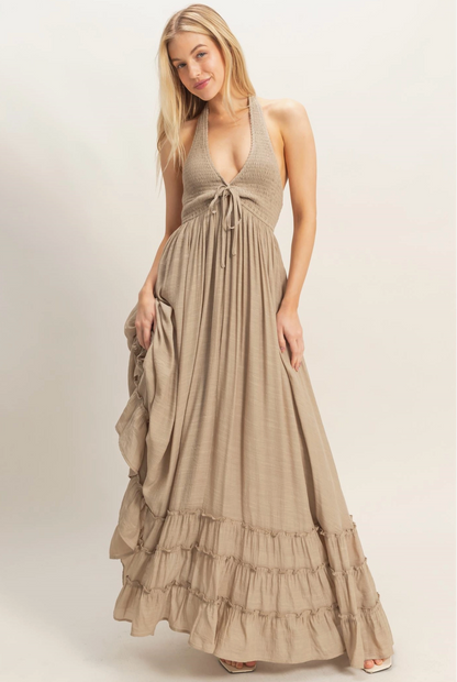 Coastal Haven Maxi Dress - Oatmilk