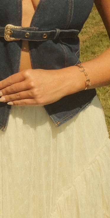 Horsebit Bangle Bracelet - Silver