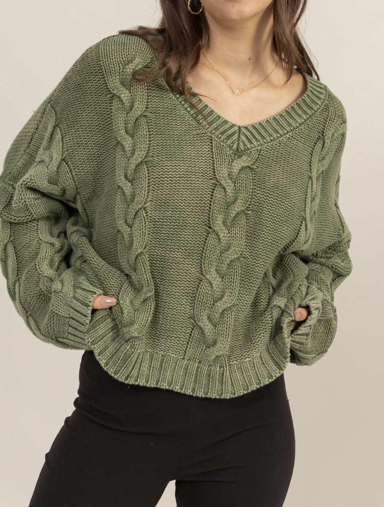 Sage Valley Knit Oversized Sweater