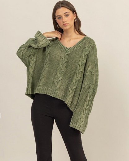 Sage Valley Knit Oversized Sweater