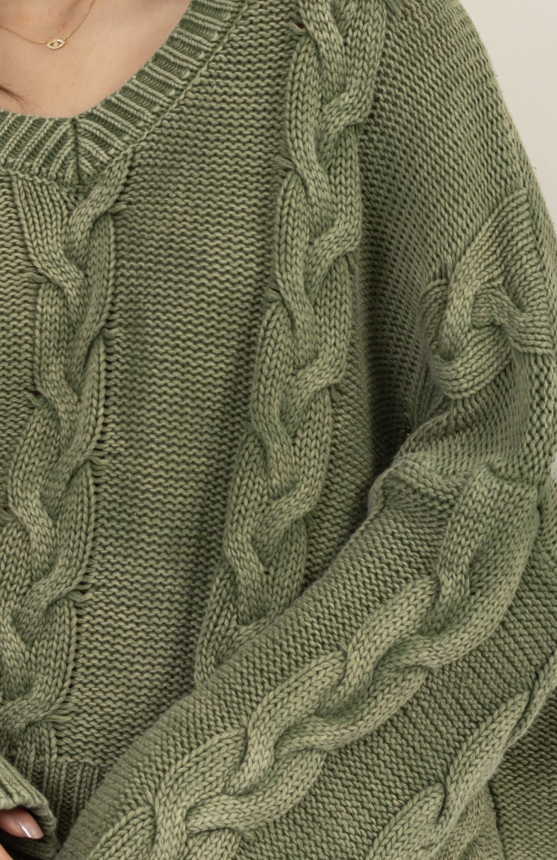 Sage Valley Knit Oversized Sweater