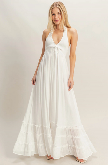 Coastal Haven Maxi Dress - White