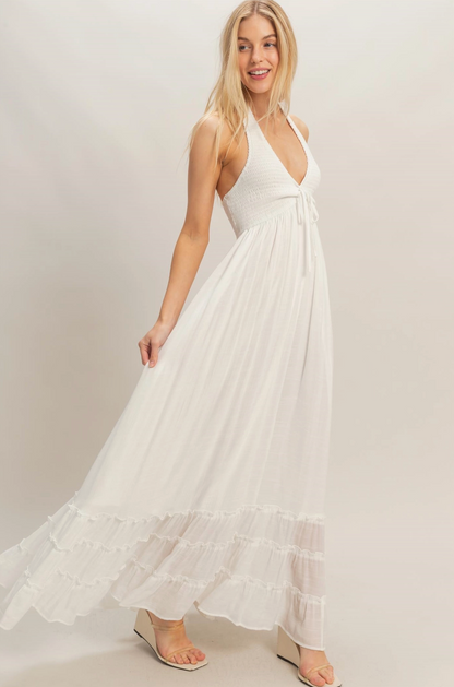 Coastal Haven Maxi Dress - White