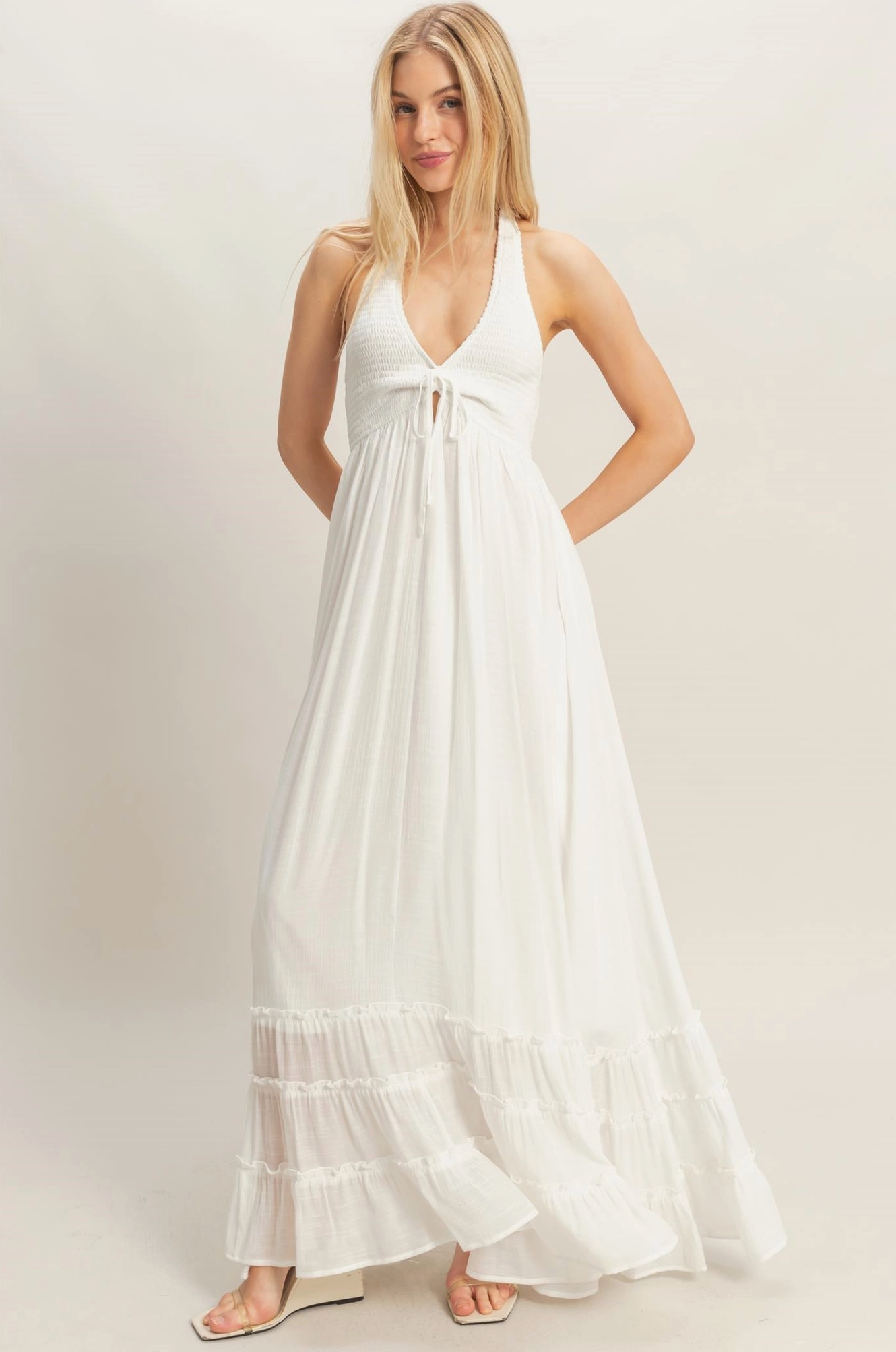 Coastal Haven Maxi Dress - White