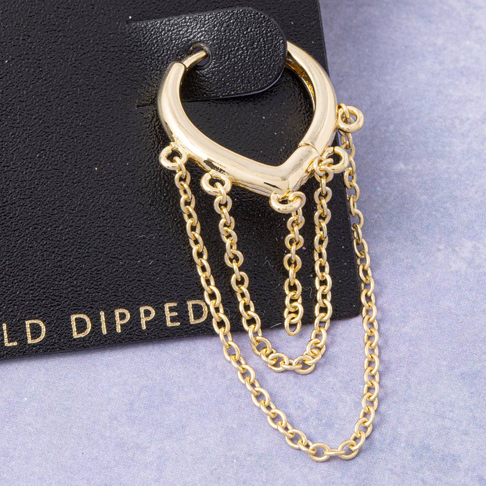Fringe Huggie Earrings - Gold