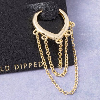 Fringe Huggie Earrings - Gold