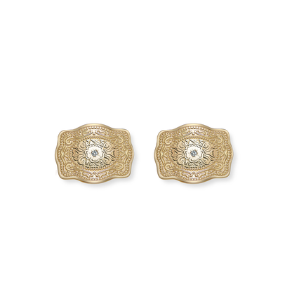 Amelia Rose Belt Buckle Earrings - Gold