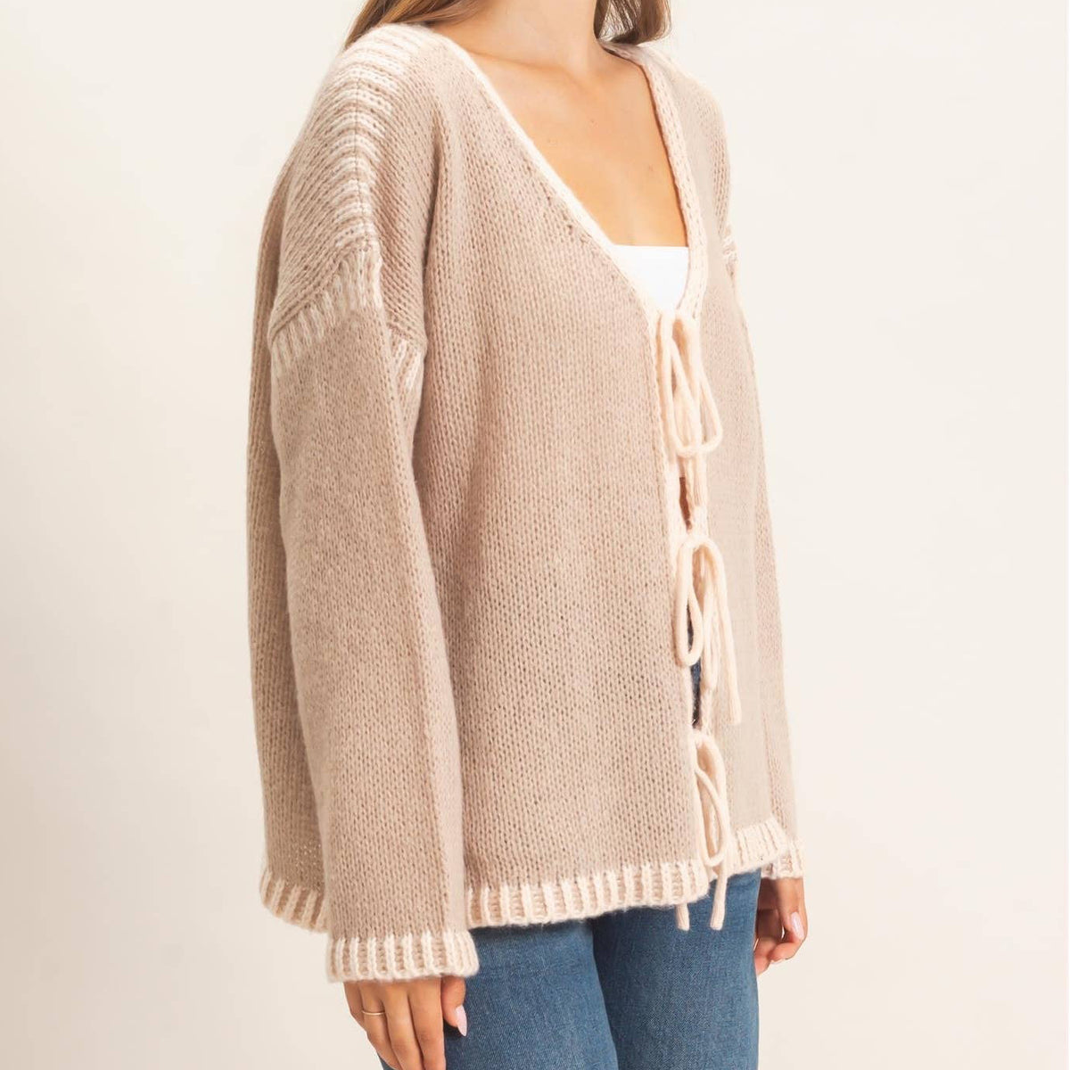 Open Front Tie Cardigan