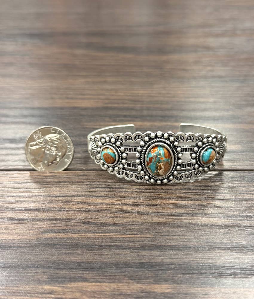 Western Gemstone Cuff Bracelet