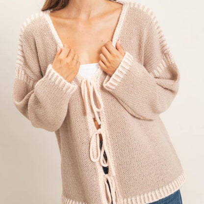 Open Front Tie Cardigan