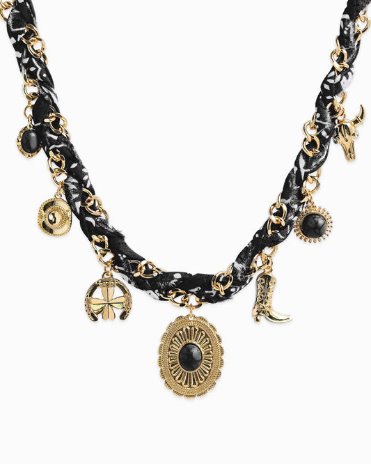 Paisley Scarf Western Charm Necklace
