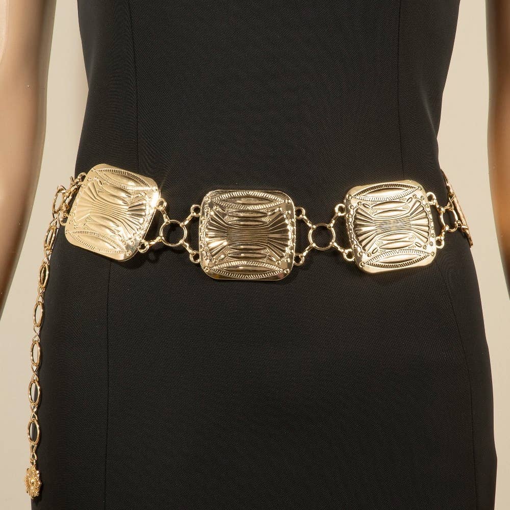 Western Square Concho Chain Belt