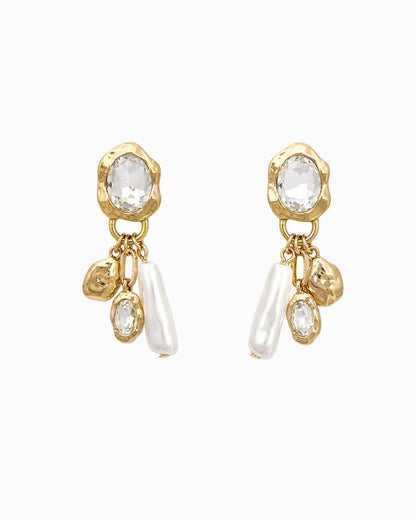 Organic Pebble Pearl Drop Earrings