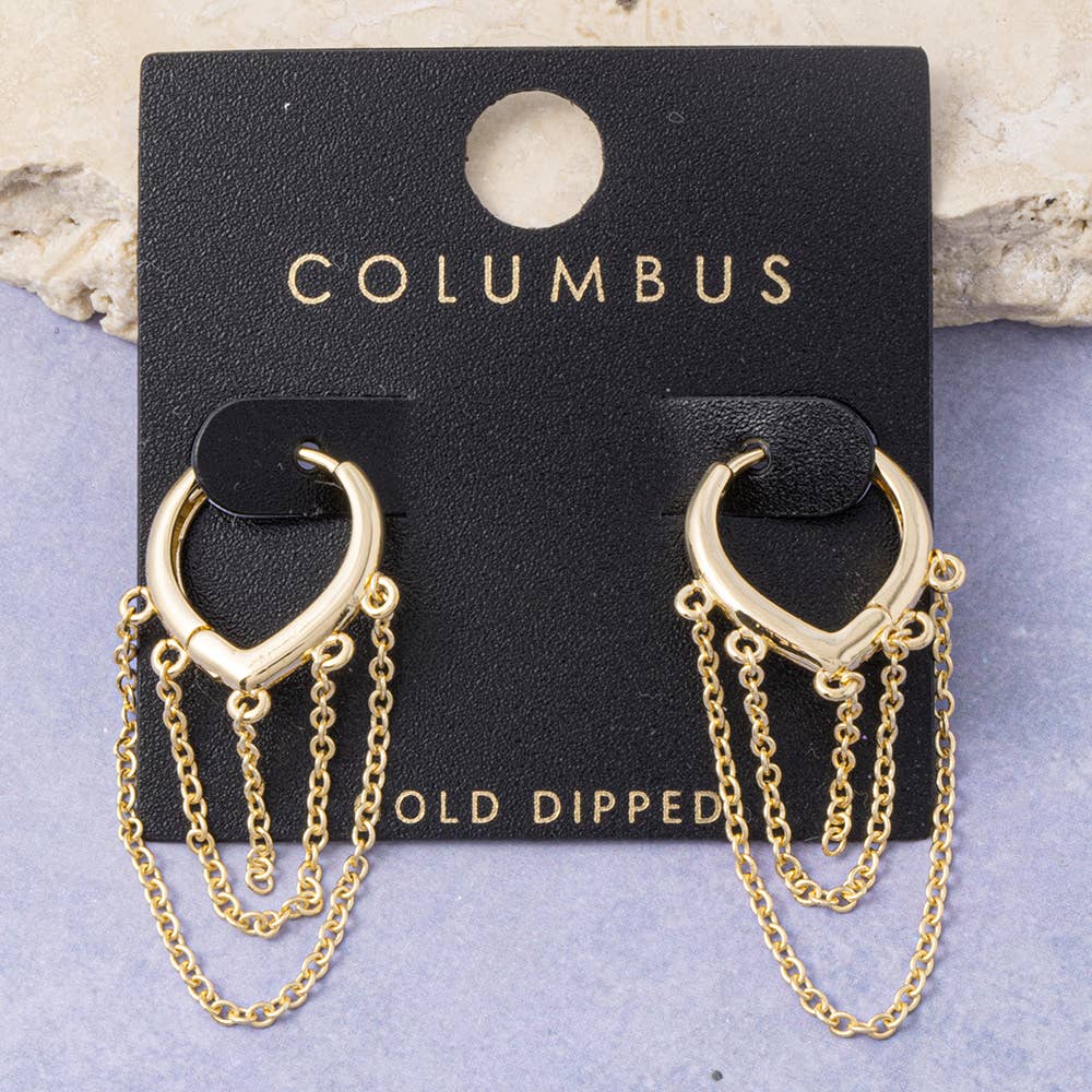 Fringe Huggie Earrings - Gold