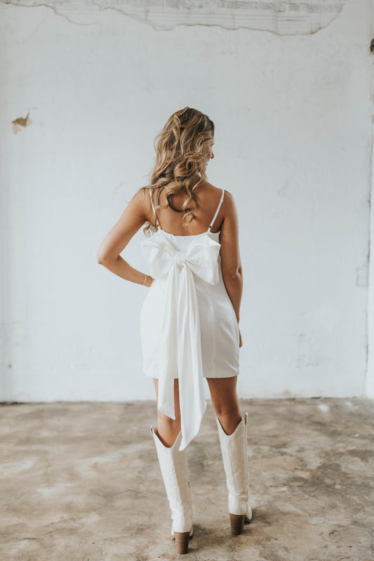 Eternal Bow Dress - White