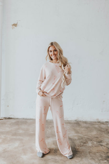 Pink Cowgirl Boot Pajama Set